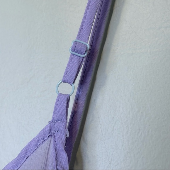 Charlotte Russe | Lilac Camisole Crochet Lace Spaghetti Strap Cami Tank Top - Picture 7 of 10